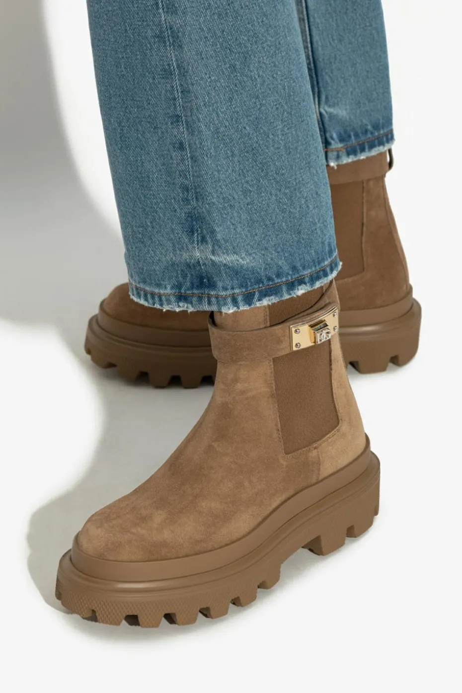 Dolce & Gabbana BROWN Leather ankle boots
