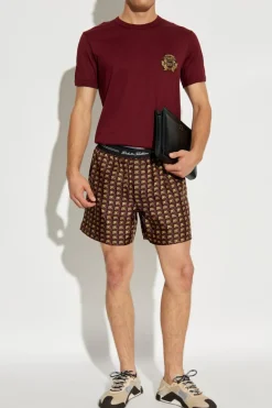 Dolce & Gabbana BROWN Silk shorts
