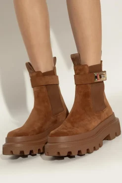 Dolce & Gabbana BROWN Suede Chelsea boots