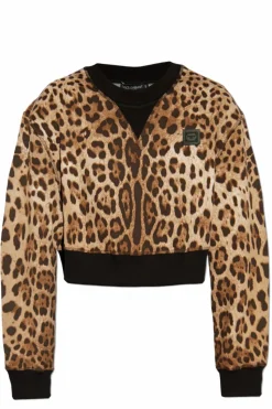 Dolce & Gabbana BROWN Sweatshirt with animal pattern