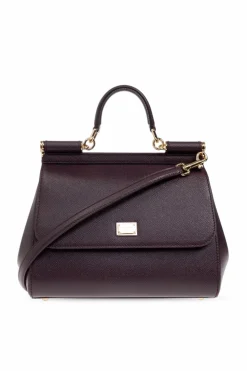 Dolce & Gabbana BURGUNDY Handbag "Sicily Large"