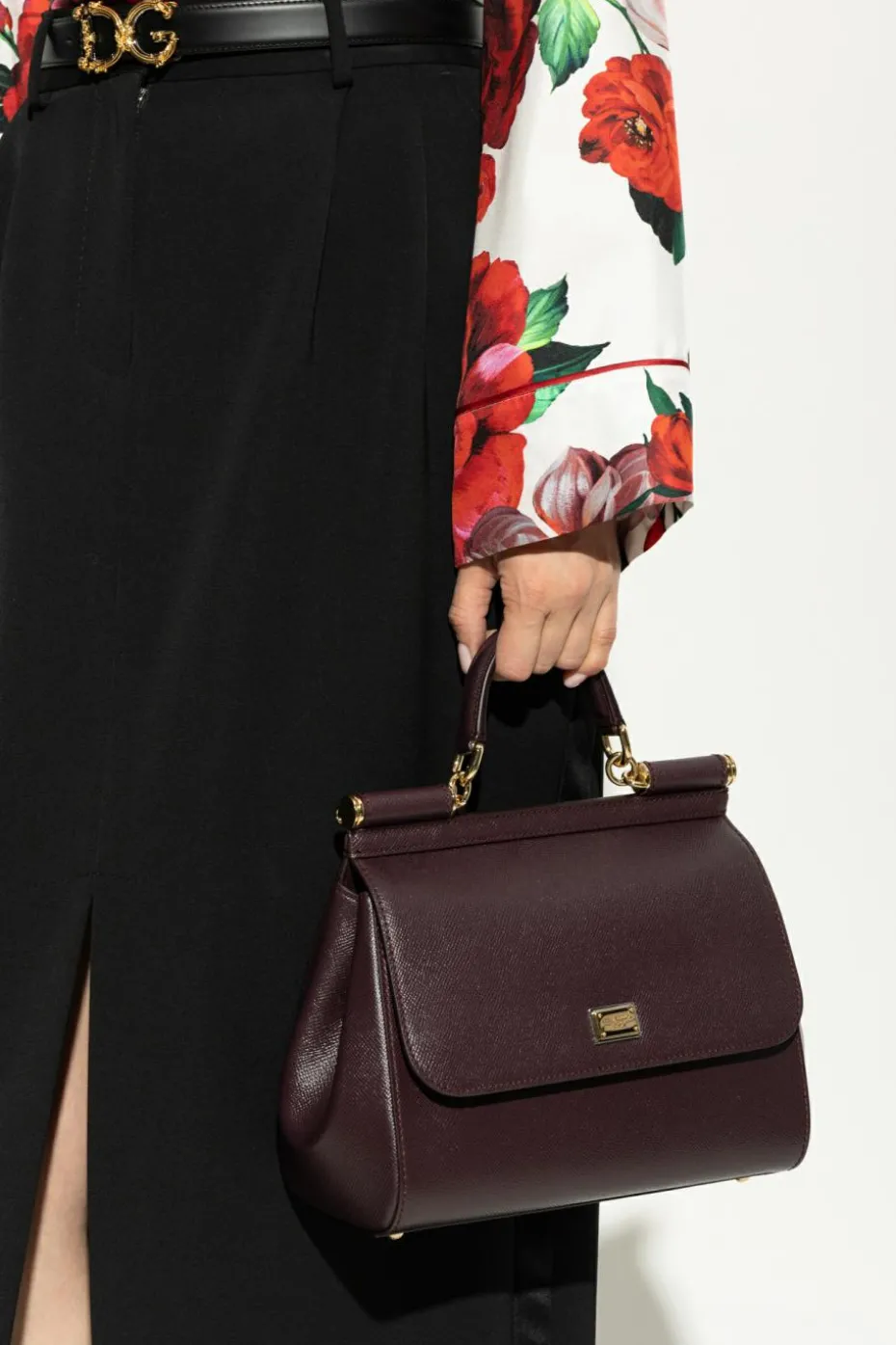 Dolce & Gabbana BURGUNDY Handbag "Sicily Large"