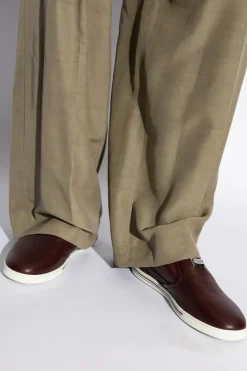 Dolce & Gabbana BURGUNDY Leather slip-on shoes