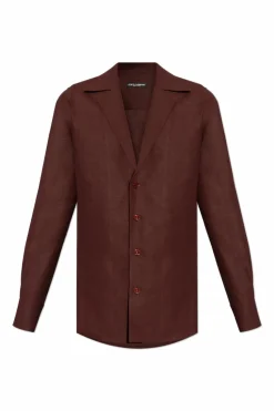 Dolce & Gabbana BURGUNDY Linen shirt