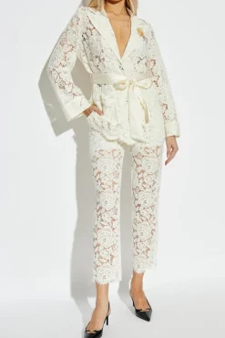Dolce & Gabbana cream Lace trousers