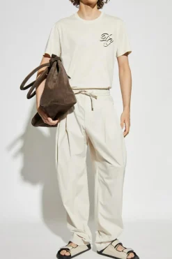 Dolce & Gabbana cream T-shirt with embroidered logo