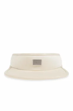 Dolce & Gabbana cream Visor with appliqué with engraved logo