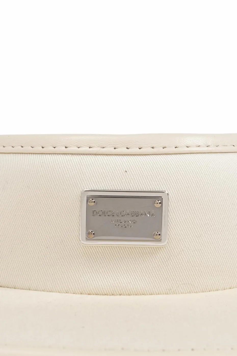 Dolce & Gabbana cream Visor with appliqué with engraved logo