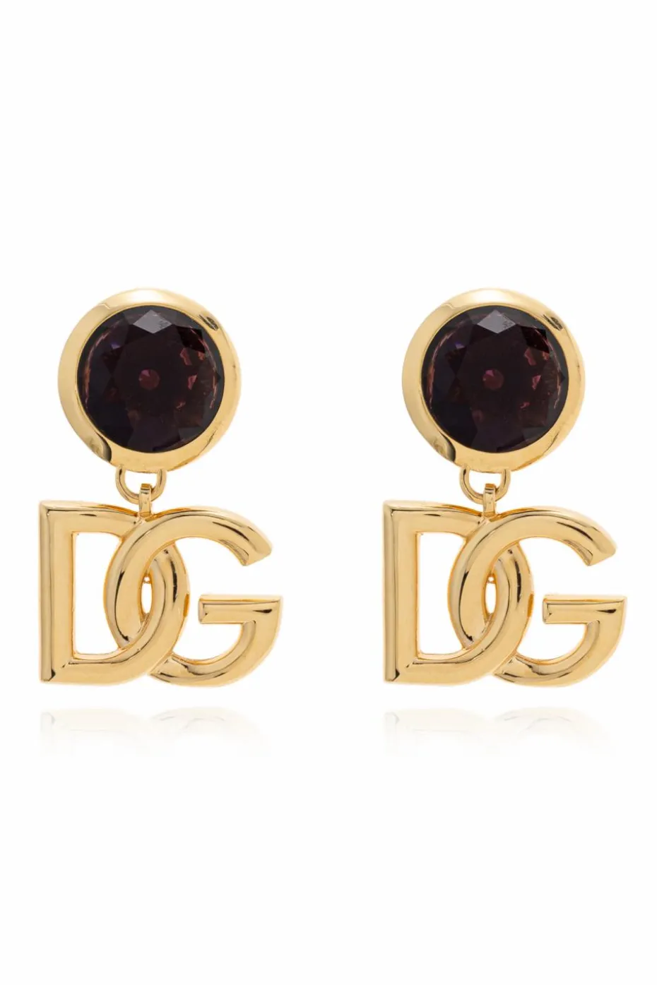 Dolce & Gabbana GOLD Clip-on earrings with shimmering crystal