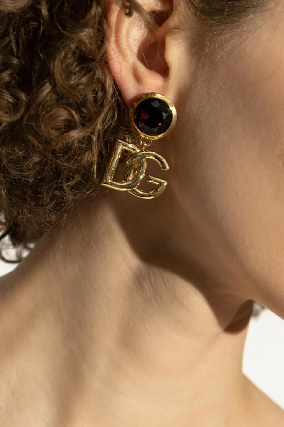 Dolce & Gabbana GOLD Clip-on earrings with shimmering crystal