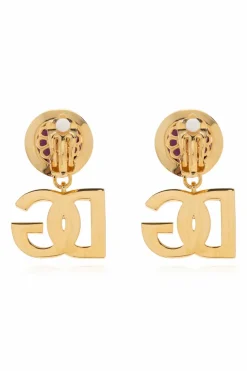 Dolce & Gabbana GOLD Clip-on earrings with shimmering crystal