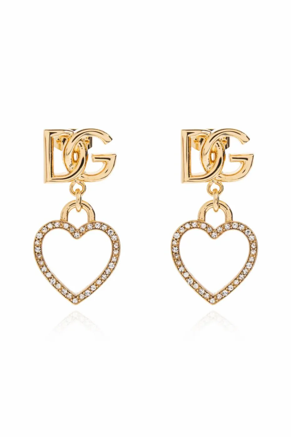 Dolce & Gabbana GOLD Earrings with heart motif pendants