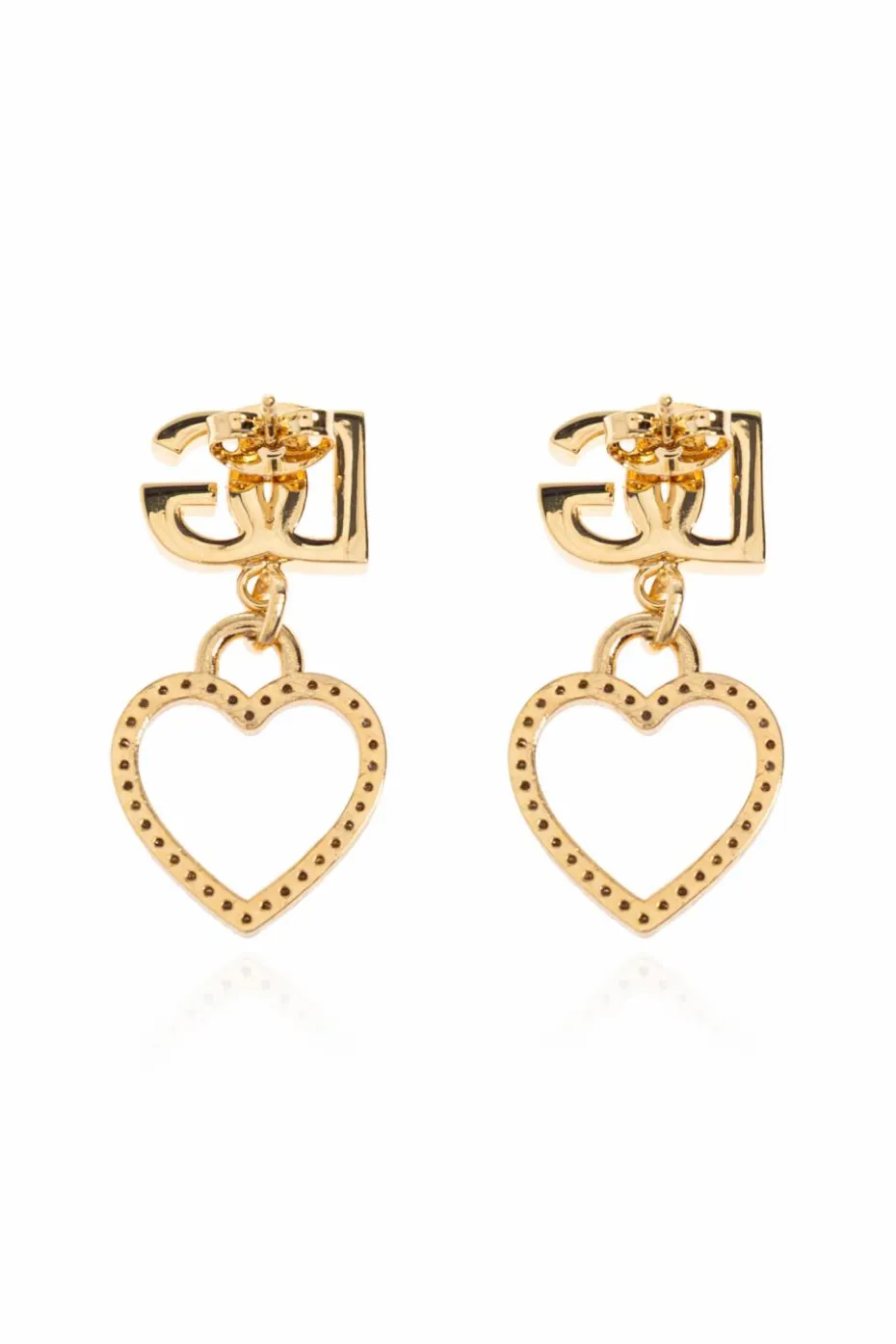 Dolce & Gabbana GOLD Earrings with heart motif pendants