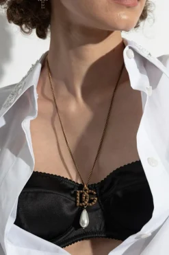 Dolce & Gabbana GOLD Necklace with logo-shaped pendant