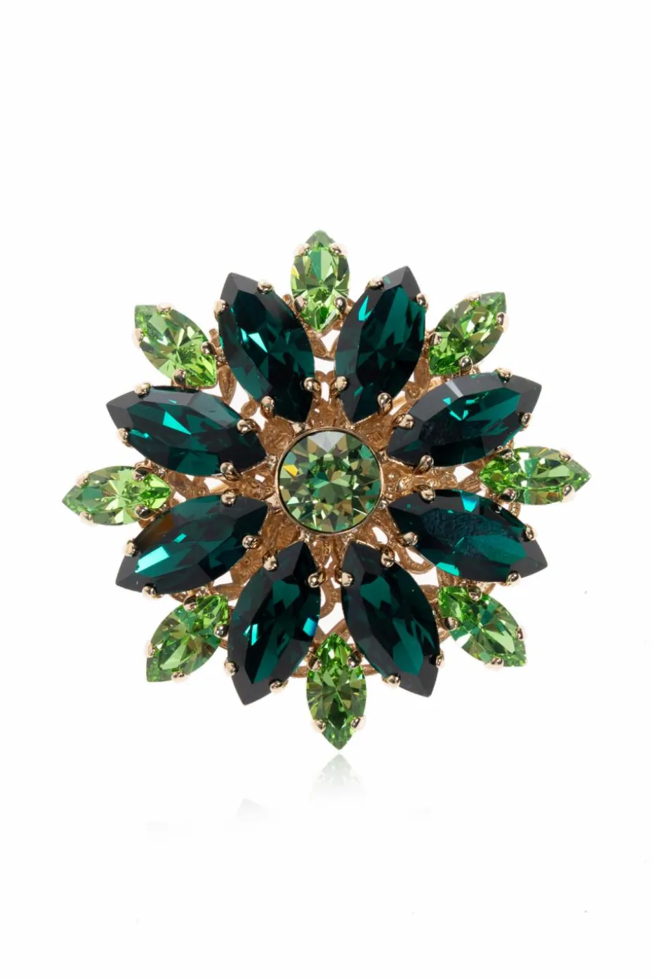 Dolce & Gabbana GREEN Floral motif brooch