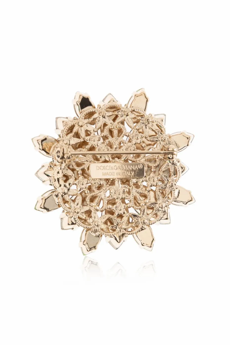 Dolce & Gabbana GREEN Floral motif brooch