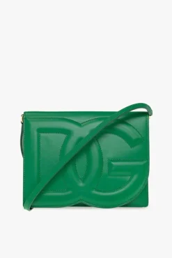 Dolce & Gabbana GREEN Leather shoulder bag with logo