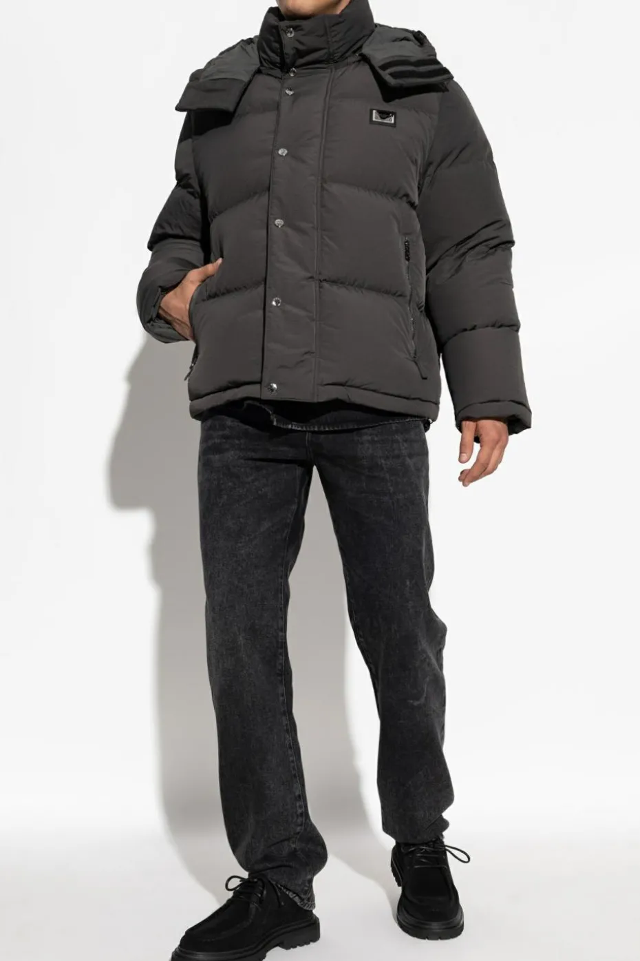 Dolce & Gabbana GREY Down jacket with logo