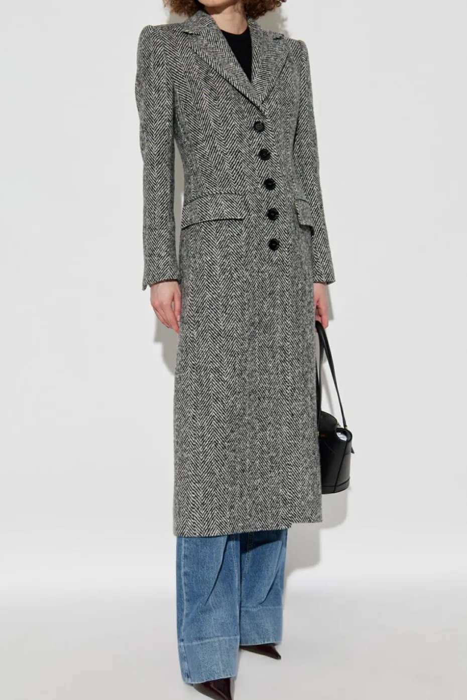 Dolce & Gabbana GREY Herringbone coat