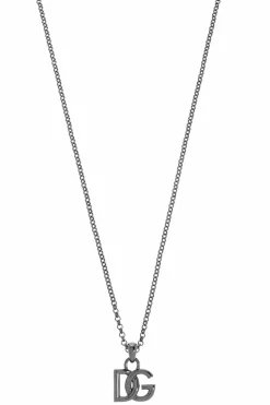 Dolce & Gabbana GREY Necklace with a pendant in the shape of a logo