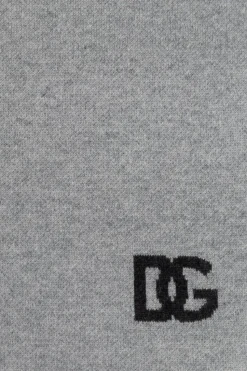 Dolce & Gabbana GREY Scarf with embroidered logo