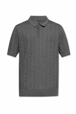 Dolce & Gabbana GREY Silk polo with monogram