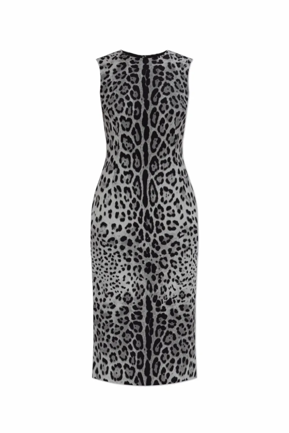 Dolce & Gabbana GREY Silk dress with animal motif