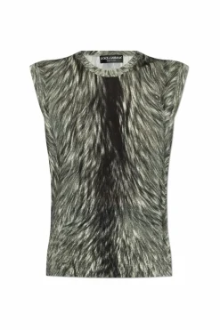 Dolce & Gabbana GREY Sleeveless silk top