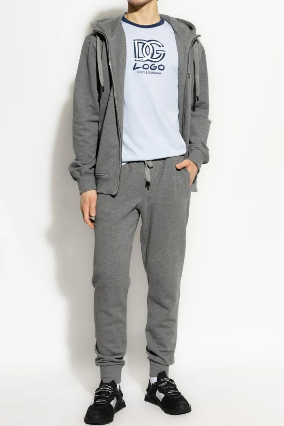 Dolce & Gabbana GREY Sweatpants with logo applique