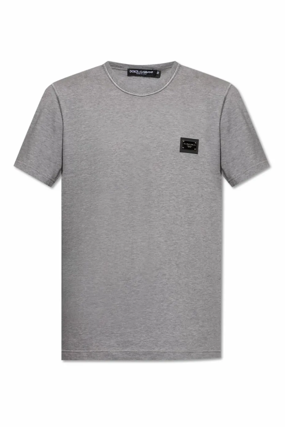 Dolce & Gabbana GREY T-shirt with logo appliqué