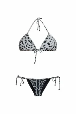 Dolce & Gabbana GREY Two-piece swimsuit with animal print