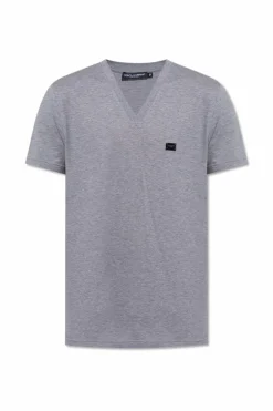 Dolce & Gabbana GREY V-neck T-shirt