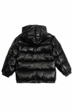 Dolce & Gabbana Kids BLACK Down jacket with detachable collar