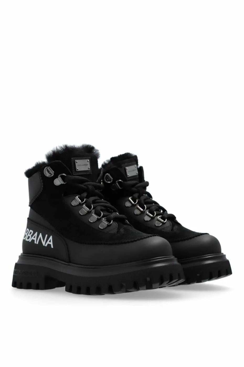 Dolce & Gabbana Kids BLACK Ankle boots with logo
