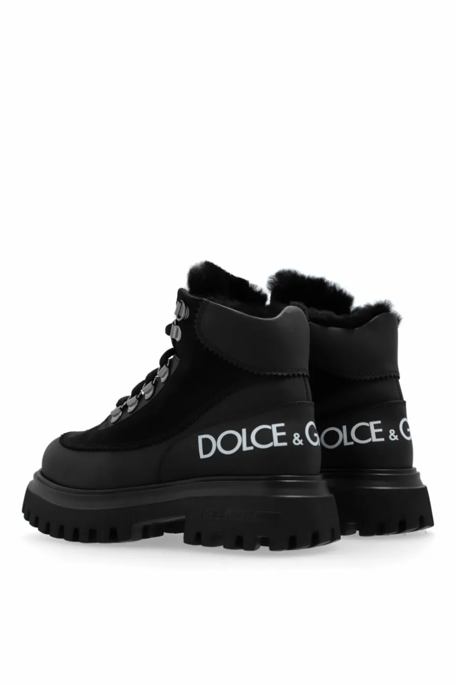 Dolce & Gabbana Kids BLACK Ankle boots with logo