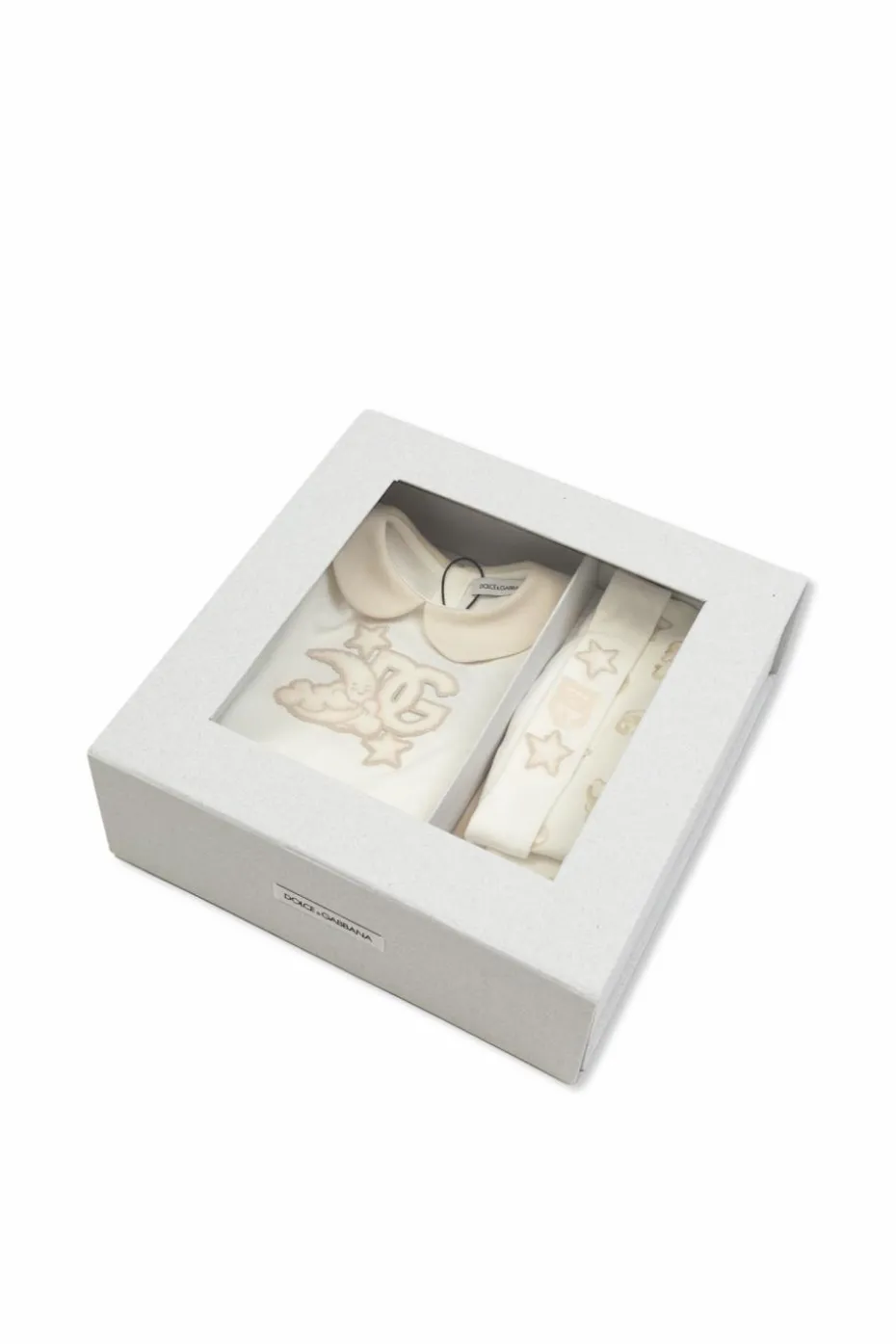 Dolce & Gabbana Kids cream Set: hat, bib, and bodysuit
