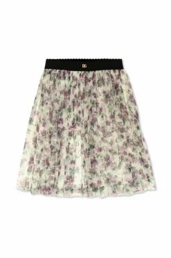 Dolce & Gabbana Kids cream Floral motif skirt