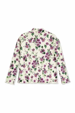 Dolce & Gabbana Kids cream Ribbed top with floral motif