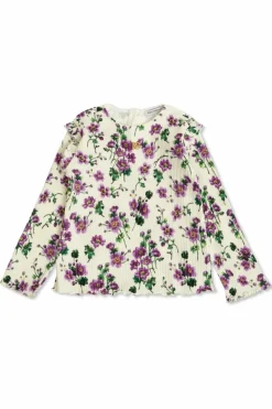 Dolce & Gabbana Kids cream Ribbed top with floral motif