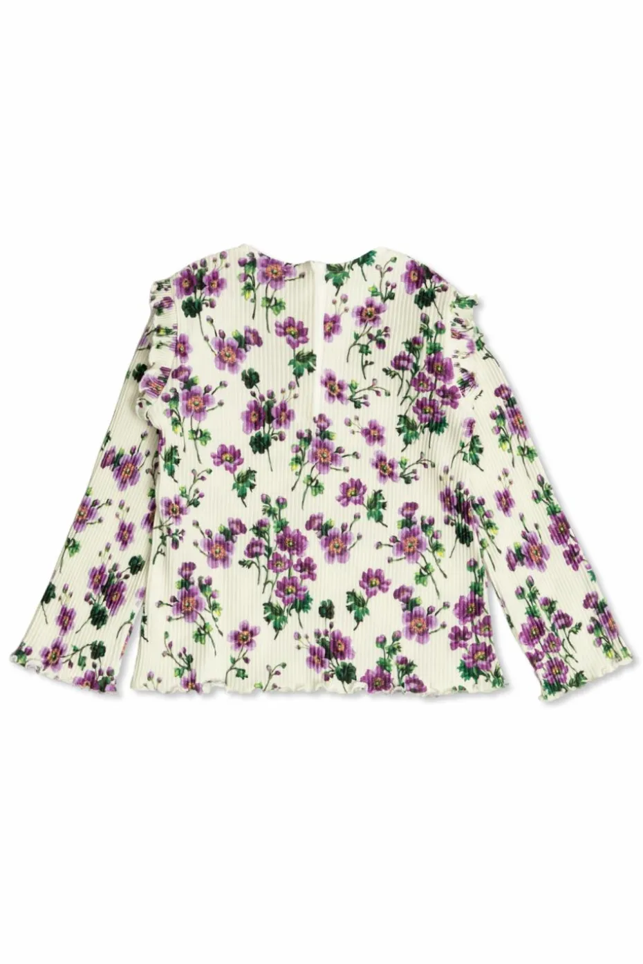 Dolce & Gabbana Kids cream Ribbed top with floral motif