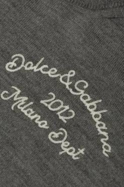Dolce & Gabbana Kids GREY Wool sweater with embroidered logo