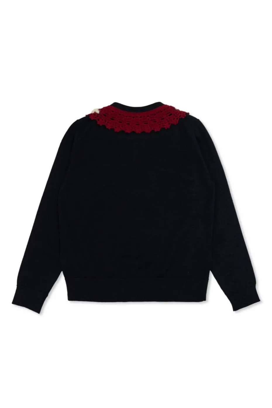 Dolce & Gabbana Kids NAVY BLUE Cardigan with lace collar