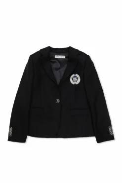 Dolce & Gabbana Kids NAVY BLUE Blazer with logo patch