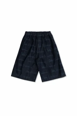 Dolce & Gabbana Kids NAVY BLUE Denim shorts with monogram