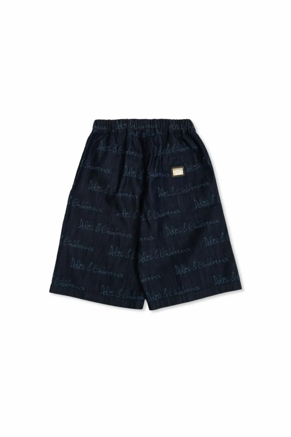Dolce & Gabbana Kids NAVY BLUE Denim shorts with monogram