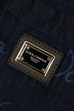 Dolce & Gabbana Kids NAVY BLUE Denim shorts with monogram