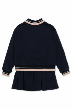 Dolce & Gabbana Kids NAVY BLUE Cotton dress with logo patch