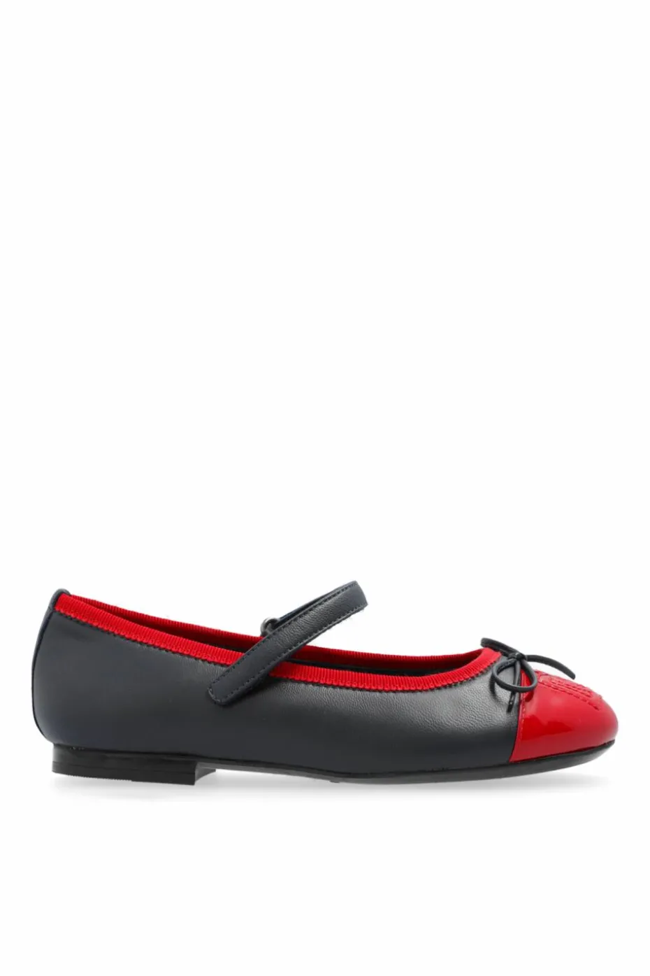 Dolce & Gabbana Kids NAVY BLUE Leather ballerinas with logo