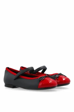 Dolce & Gabbana Kids NAVY BLUE Leather ballerinas with logo