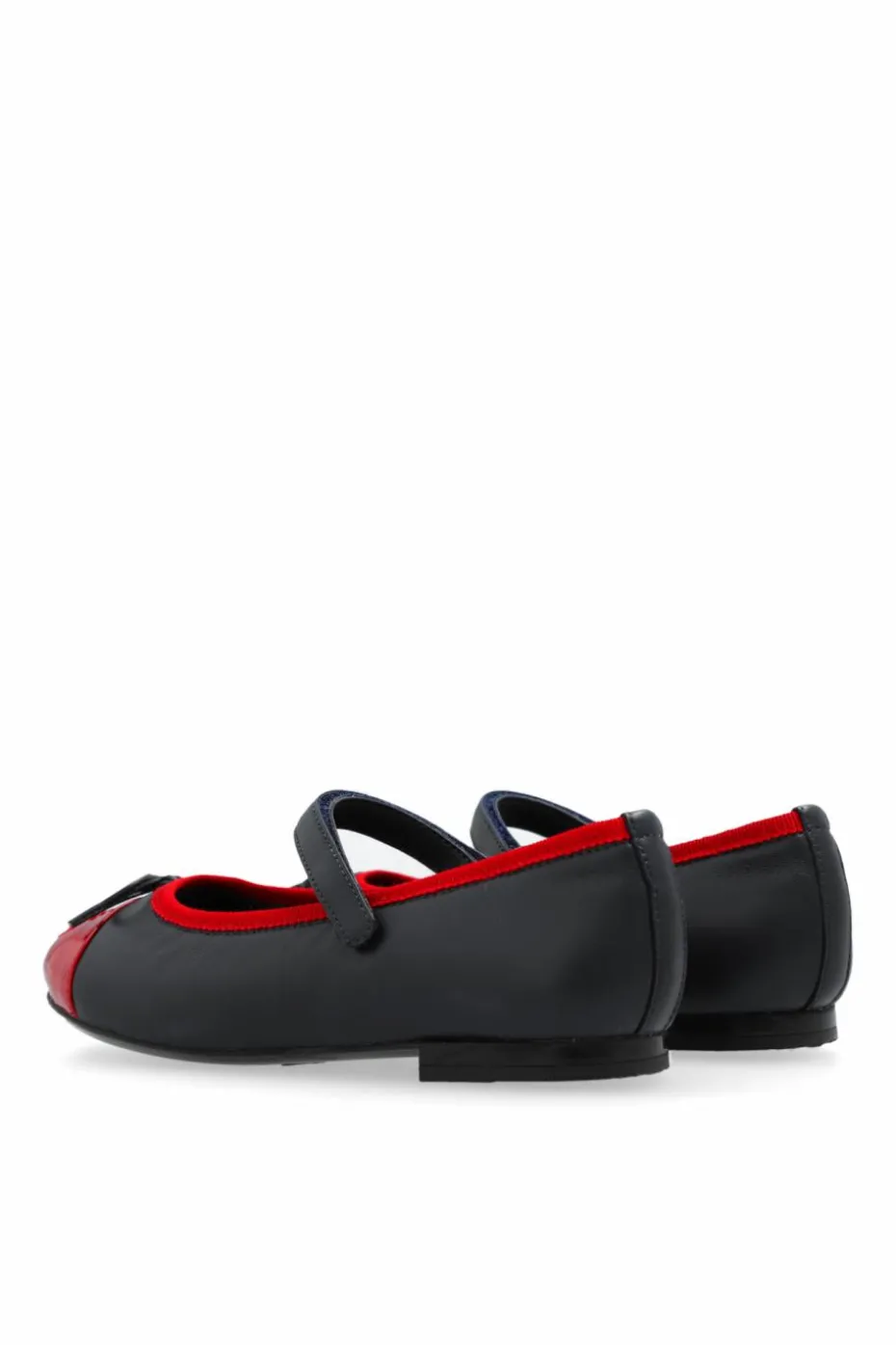 Dolce & Gabbana Kids NAVY BLUE Leather ballerinas with logo
